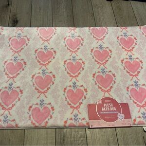 Envogue Pink and White Plush Bath Rug